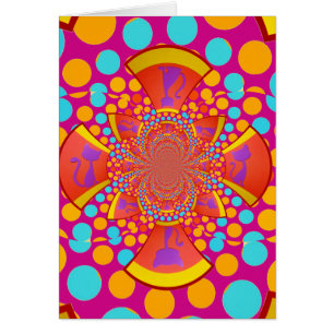 Kitty Cat Kaleidoscope Pink Teal Polka Dots