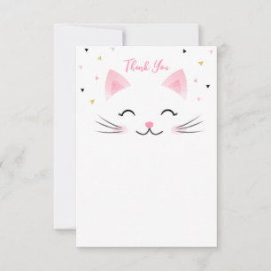 Kitty Cat Kitten Birthday blank Thank You Cards