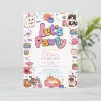 Kitty Cat Kitten Girl Birthday Party Invitation
