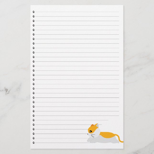 Kitty Cat Lined Stationery (Front)