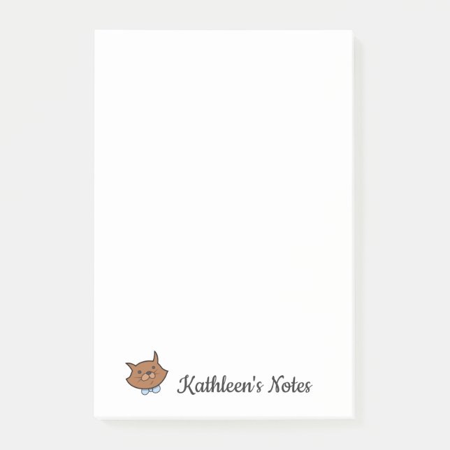 Kitty Cat Love Notes | Customise Text | Brown Cat (Front)