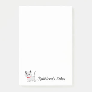 Kitty Cat Love Notes Customise Text White Cat