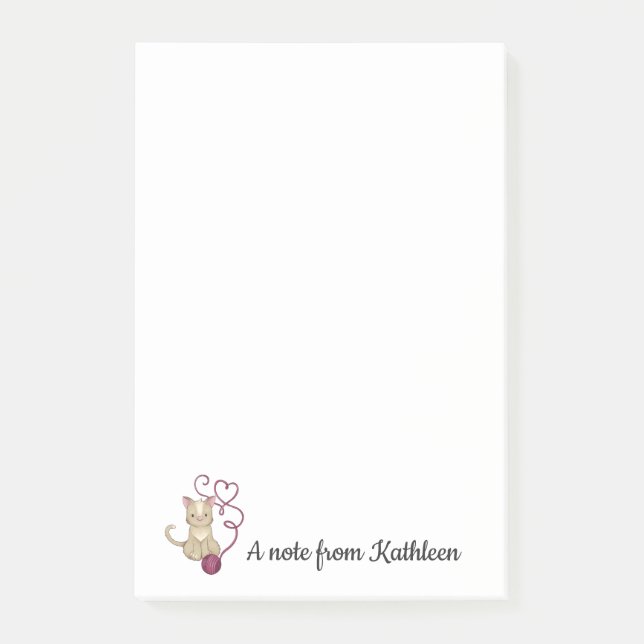 Kitty Cat Love Notes | Customise Text | Yarn (Front)