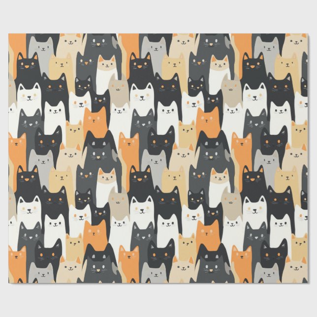 Kitty Cat-mouflage Cat Camo Wrapping Paper (Flat)