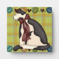 Kitty Cat on Plaid