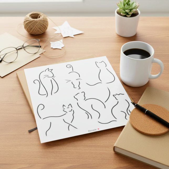 Kitty Cat Outline Stickers (Creator Uploaded)