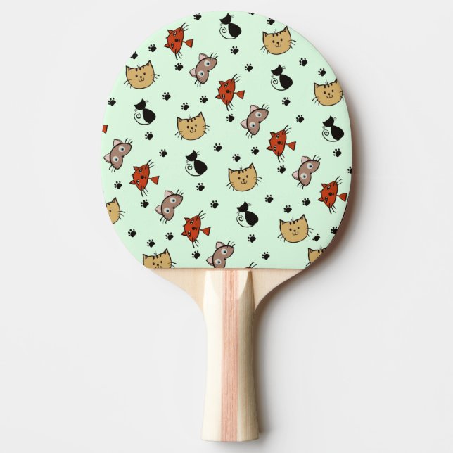 Kitty Cat Pattern Ping Pong Paddle (Front)