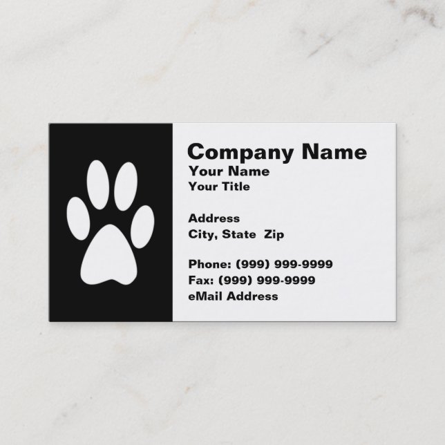 Kitty Cat Paw Print Business Card (Front)