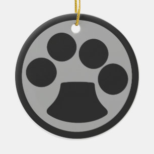 Kitty Cat Paw Print Ceramic Tree Decoration