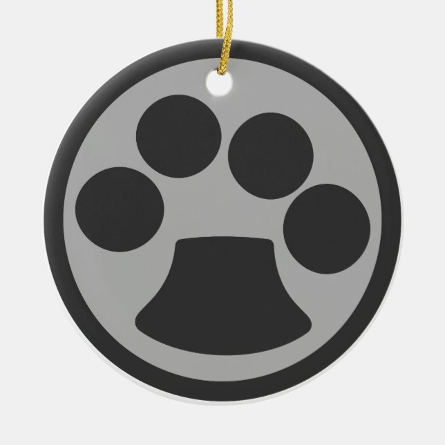 Kitty Cat Paw Print Ceramic Tree Decoration (Front)