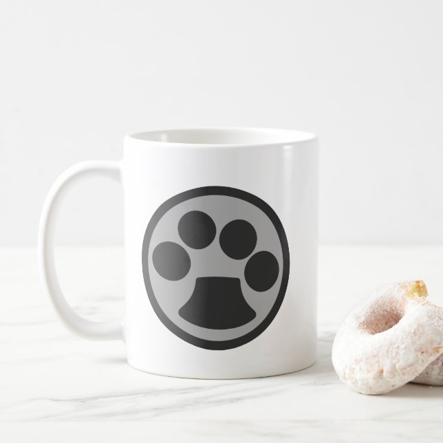 Kitty Cat Paw Print Coffee Mug (With Donut)