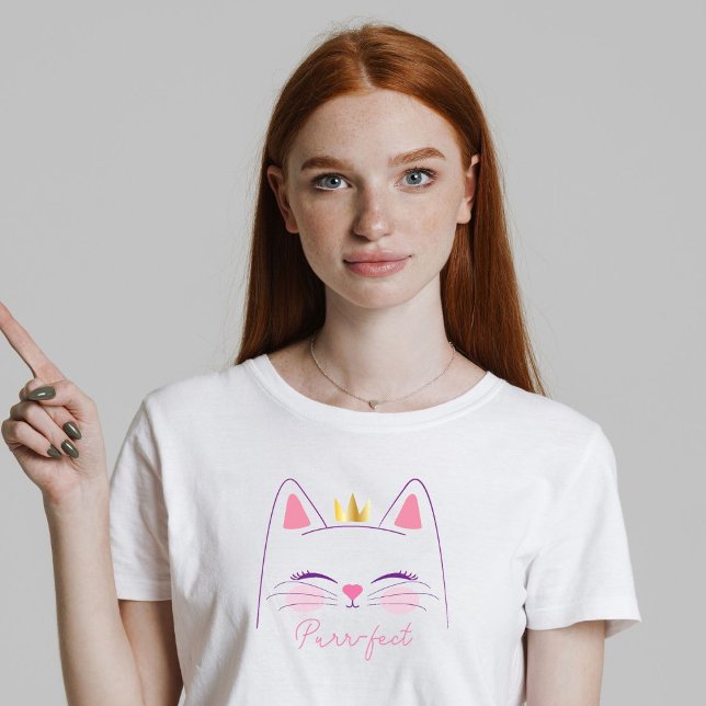 Kitty Cat Pink and Gold Birthday Party  T-Shirt (Creator Uploaded)