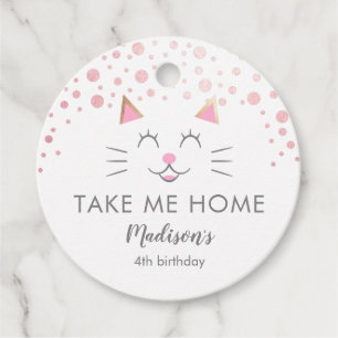 Kitty Cat Pink Take Me Home Favour Tags
