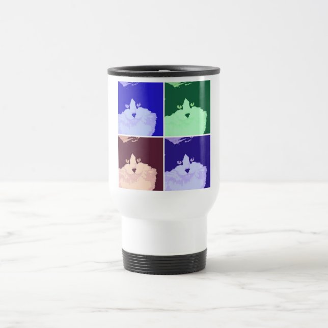 Kitty Cat Pop Art Travel Mug (Center)