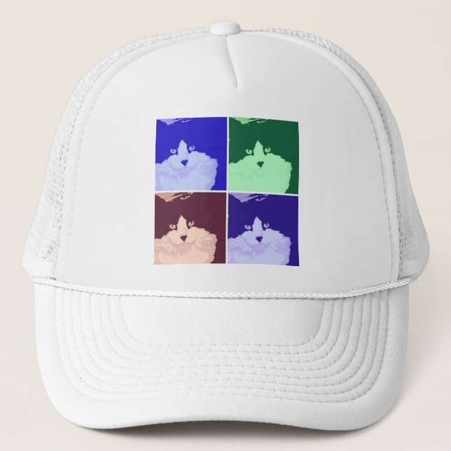 Kitty Cat Pop Art Trucker Hat (Front)