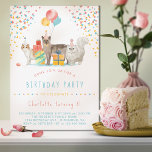 Kitty Cat Rainbow Confetti Fun Kids Birthday Party Invitation<br><div class="desc">Cute birthday party invitations with watercolor illustrations of cats wearing celebratory party hats. Colourful confetti with rainbow text that can be changed to any age. The reverse side features a confetti pattern in bright primary colours on a white background.</div>