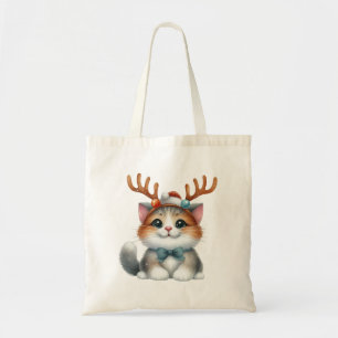 Kitty Cat Reindeer Tote Bag