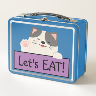 Kitty Cat School Buddy Personalised Metal Lunch Box