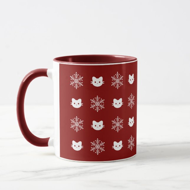 Kitty Cat Snowflake Mug (Left)
