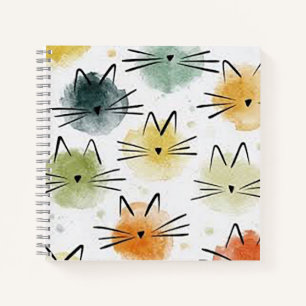 Kitty Cat Square Spiral Notebook