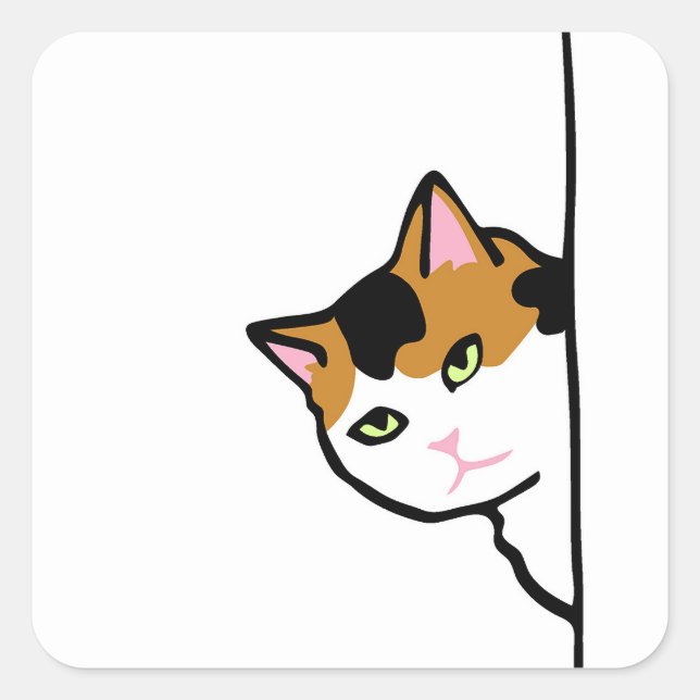 Kitty Cat Square Sticker (Front)