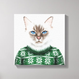 Kitty Cat Sweater Canvas Print