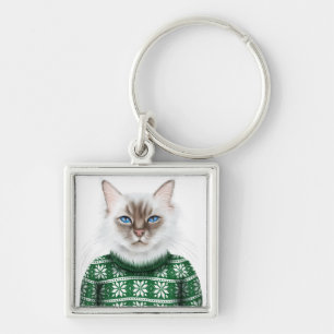 Kitty Cat Sweater Key Ring