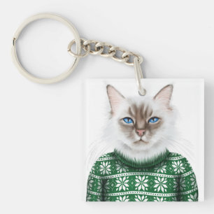 Kitty Cat Sweater Key Ring