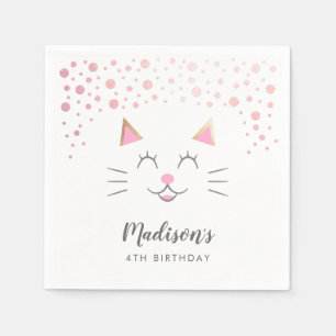 Kitty Cat Theme Birthday Party Napkin