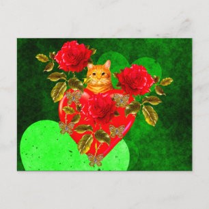 Kitty Cat Valentine Holiday Postcard