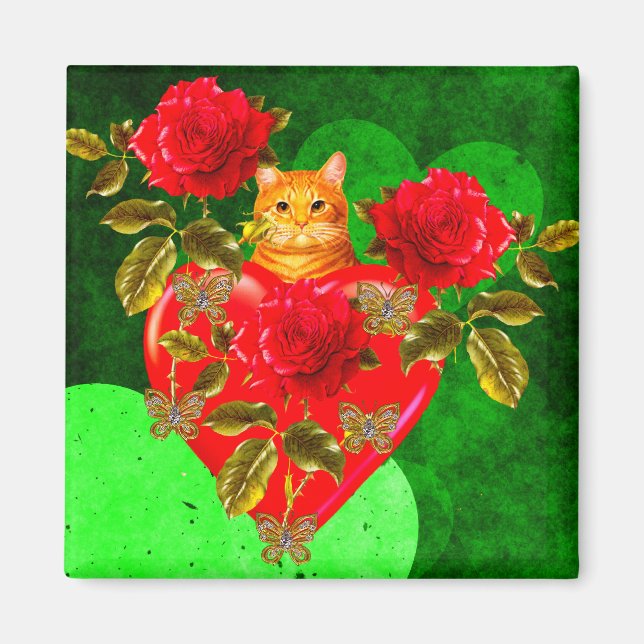 Kitty Cat Valentine Magnet (Front)