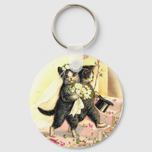 Kitty Cat Wedding Key Ring
