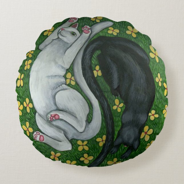 Kitty Cat Ying/Yang pillow (Front)