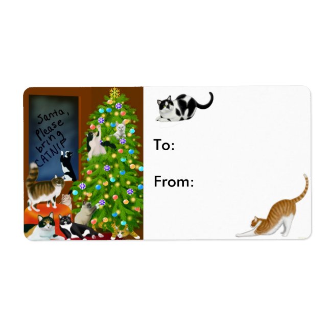 Kitty Cats Christmas Present Label (Front)