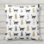 Kitty Cats in Gold and Black and White Marble Outdoor Cushion<br><div class="desc">This cool and chic faux printed gold and black and white marble patterned kitty cats are perfect for the trendy and stylish animal lover. Its modern and cute print is great for many gifts and occasions. Enjoy this contemporary and fashionable design for your next purchase; for your friends, your family,...</div>