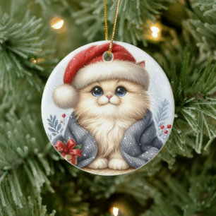 Kitty Christmas Ceramic Tree Decoration