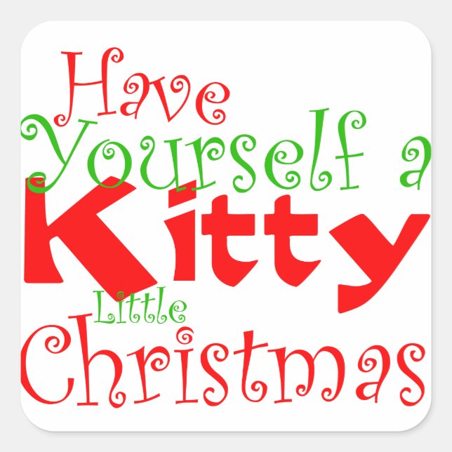 Kitty Christmas Holiday Pet Sticker (Front)