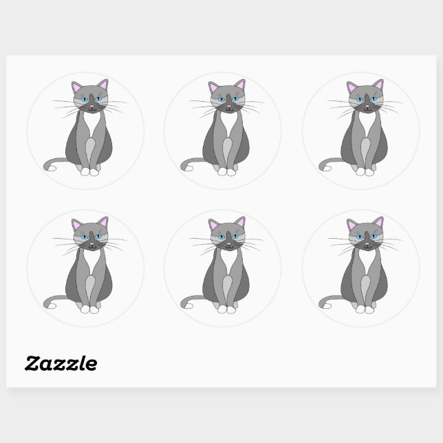Kitty Classic Round Sticker (Sheet)