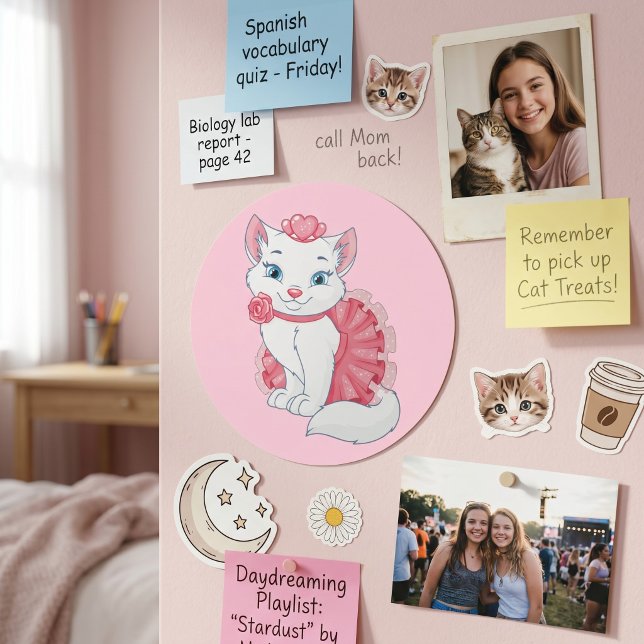 Kitty Classic Round Sticker (Creator Uploaded)
