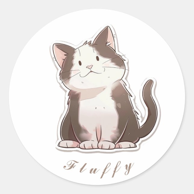 Kitty Classic Round Sticker (Front)