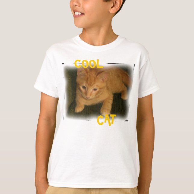 Kitty "COOL CAT" Kids Basic T-Shirt (Front)