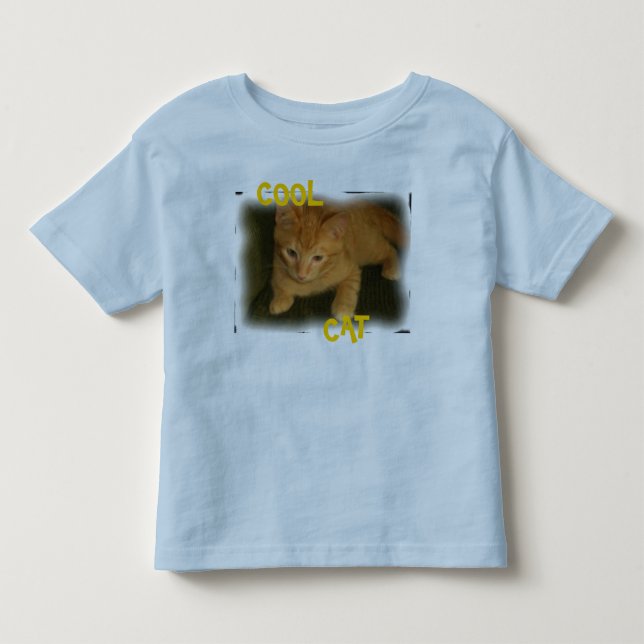 Kitty "COOL CAT" Toddlers Ringer T-Shirt (Front)