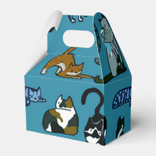 Kitty Corner Cat Pattern Favour Box