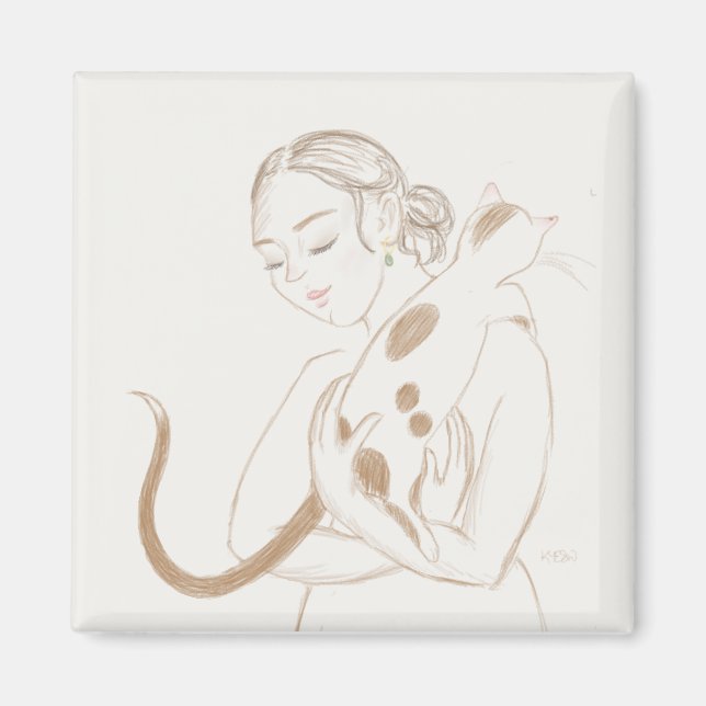 Kitty Cuddles Magnet (Front)