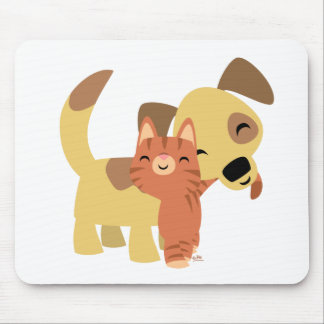 Kitty & Doggy cartoon mousepad