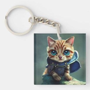 kitty drawing key ring
