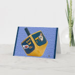 Kitty Dreidel Holiday Card<br><div class="desc">It's time for Chanukah, with all the wonderful food, and music, and especially games! The kitty images on this special dreidel will help the little ones remember that "Hay" means they get “half’ of the gelt in the pot, and "Shin" means they have to “share” one of their own coins...</div>