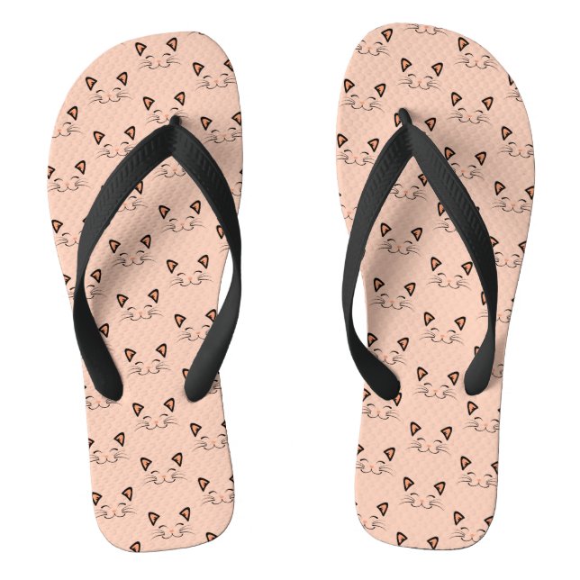 Kitty Face Graphic Pattern Jandals (Footbed)