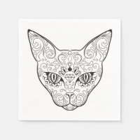 Kitty Face Sugar Skull | Day of the Dead Cat