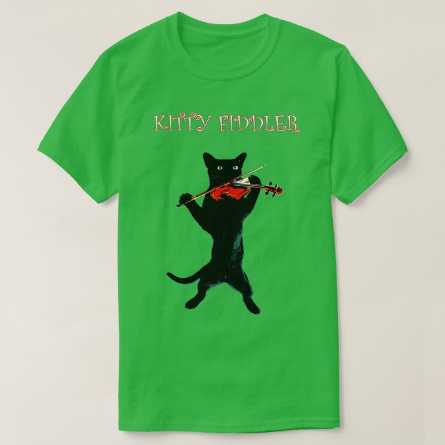 Kitty Fiddler T-Shirt (Design Front)
